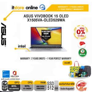 [ผ่อน 0% 10 ด.]ASUS VIVOBOOK 15 OLED X1505VA-OLED529WA /i5-13420H /ประกัน 2 YEARS Onsite service+ 1Y Perfect warranty/BY ITSTORE ONLINE