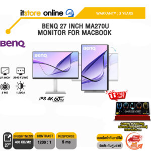 BENQ 27 INCH MA270U MONITOR FOR MACBOOK (IPS 4K 60Hz) /ประกัน 3 Years/BY ITSTORE ONLINE