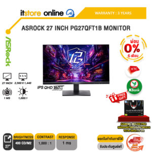 [ผ่อน 0% 6 ด.]ASROCK 27 INCH PG27QFT1B MONITOR (IPS 2K 180Hz) /ประกัน 3 Years/BY ITSTORE ONLINE