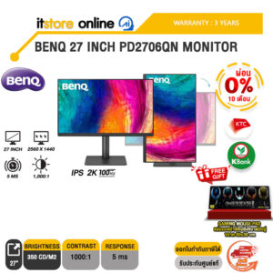 [ผ่อน 0% 10 ด.]BENQ 27 INCH PD2706QN MONITOR (IPS 2K/100Hz)/ประกัน 3 Years/BY ITSTORE ONLINE
