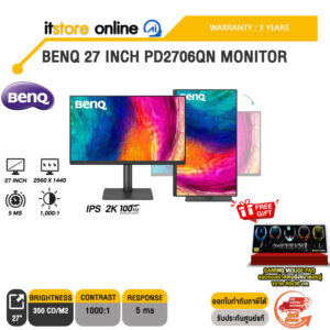 BENQ 27 INCH PD2706QN MONITOR (IPS 2K/100Hz)/ประกัน 3 Years/BY ITSTORE ONLINE