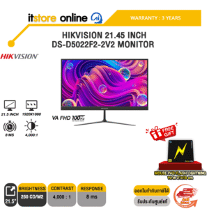 HIKVISION 21.45 INCH DS-D5022F2-2V2 MONITOR /VA FHD/100Hz/ประกัน 3 Years/BY ITSTORE ONLINE