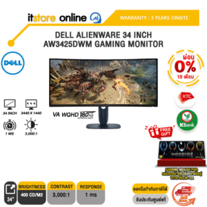 [ผ่อน 0% 10 ด.]DELL ALIENWARE 34 INCH AW3425DWM GAMING MONITOR (VA WQHD/ 180Hz) /ประกัน 3 Years Onsite/BY ITSTORE ONLINE