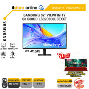 SAMSUNG 32" VIEWFINITY S8 S80UD LS32D800UBEXXT (IPS 4K/60Hz)/ประกัน 3 Years/BY ITSTORE ONLINE