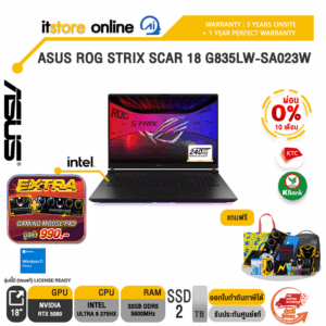 [ผ่อน 0% 10 ด.]ASUS ROG STRIX SCAR 18 G835LW-SA023W /Ultra 9 275HX/ประกัน 3 YEARS Onsite service+ 1Y Perfect warranty/BY ITSTORE ONLINE