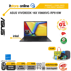 [ผ่อน 0% 10 ด.]ASUS VIVOBOOK 16X V3605VC-RP515W /i5-13420H /ประกัน 2 YEARS Onsite service+ 1Y Perfect warranty/BY ITSTORE ONLINE