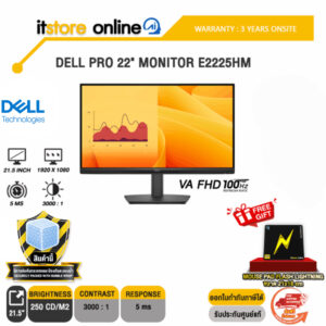 DELL PRO 22" MONITOR E2225HM (VA FHD 100Hz)/ประกัน 3 Years Onsite/BY ITSTORE-ONLINE