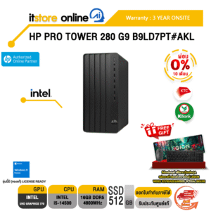 [ผ่อน 0% 10 ด.]HP PRO TOWER 280 G9 B9LD7PT#AKL /i5-14500/ประกัน 3 Years Onsite/BY ITSTORE ONLINE