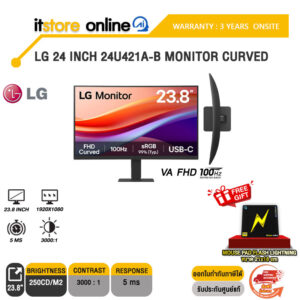 LG 24 INCH 24U421A-B MONITOR CURVED (VA FHD 100Hz)/ประกัน 3 Years Onsite/BY ITSTORE-ONLINE