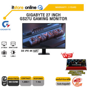 GIGABYTE 27 INCH GS27U GAMING MONITOR (SS IPS 4K 160Hz)/ประกัน 3 Years/BY ITSTORE-ONLINE