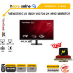 VIEWSONIC 27 INCH VA2708-2K-MHD MONITOR (IPS 2K/100Hz)/ประกัน 3 Years/BY ITSTORE ONLINE