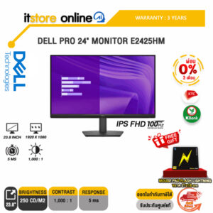 [ผ่อน 0% 3 ด.]DELL PRO 24" MONITOR E2425HM (IPS FHD 100Hz)/ประกัน 3 Years Onsite/BY ITSTORE-ONLINE