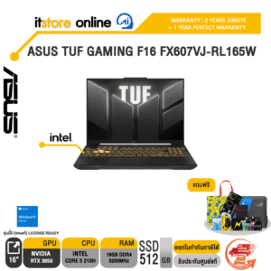 ASUS TUF GAMING F16 FX607VJ-RL165W /Core5 210H/ประกัน 2 YEARS Onsite service+ 1Y Perfect warranty//BY ITSTORE ONLINE