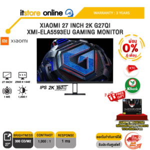 [ผ่อน 0% 6 ด.]XIAOMI 27 INCH 2K G27QI XMI-ELA5593EU GAMING MONITOR (IPS 2K/180Hz)/ประกัน 3 Years/BY ITSTORE ONLINE