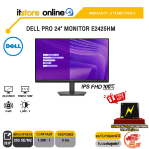 DELL PRO 24" MONITOR E2425HM (IPS FHD 100Hz)/ประกัน 3 Years Onsite/BY ITSTORE-ONLINE