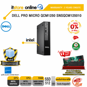 [ผ่อน 0% 10 ด.]DELL PRO MICRO QCM1250 SNSQCM125010 /Ultra 5 235T/ประกัน 3 Years Onsite/BY ITSTORE-ONLINE