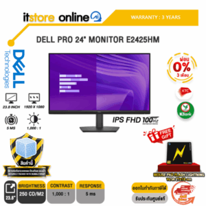 [ผ่อน 0% 3 ด.]DELL PRO 24" MONITOR E2425HM (IPS FHD 100Hz)/ประกัน 3 Years Onsite/BY ITSTORE-ONLINE