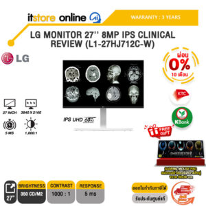 [ผ่อน 0% 10 ด.]LG MONITOR 27'' 8MP IPS CLINICAL REVIEW (L1-27HJ712C-W) (IPS UHD/60Hz) /ประกัน 3 Years/BY ITSTORE ONLINE