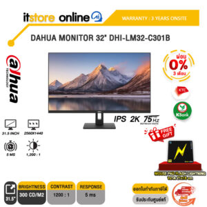 [ผ่อน 0% 6 ด.]DAHUA MONITOR 32" DHI-LM32-C301B (IPS 2K 75Hz)/ประกัน 3 Years Onsite/ITSTORE-ONLINE