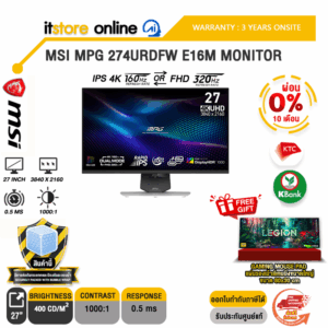 [ผ่อน 0% 10 ด.]MSI MPG 274URDFW E16M MONITOR (IPS UHD 160Hz)/ประกัน 3 Years Onsite/ITSTORE-ONLINE