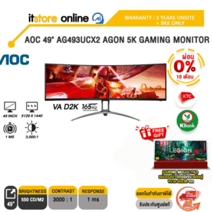 [ผ่อน 0% 10 ด.]AOC 49" AG493UCX2/67 AGON 5K GAMING MONITOR (VA D2K 165Hz)/ประกัน 3 Years Onsite + BKK ONLY/ITSTORE-ONLINE