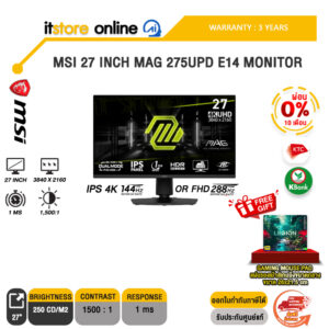 [ผ่อน 0% 10 ด.]MSI 27 INCH MAG 275UPD E14 MONITOR (IPS 4K 144Hz)/ประกัน 3 Years/ITSTORE-ONLINE