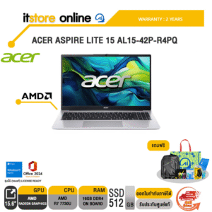 ACER ASPIRE LITE 15 AL15-42P-R4PQ/Ryzen 7 7730U/ประกัน 2 Years carry-in regional/BY ITSTORE ONLINE