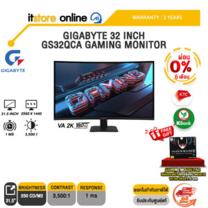 [ผ่อน 0% 6 ด.]GIGABYTE 32 INCH GS32QCA GAMING MONITOR (VA 2K 180Hz)/ประกัน 3 Years/ITSTORE-ONLINE