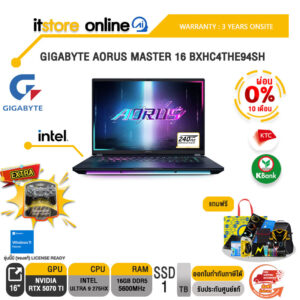 [ผ่อน 0% 10 ด.]GIGABYTE AORUS MASTER 16 BXHC4THE94SH /Ultra 9 275HX/ประกัน 3 Years Onsite/ITSTORE-ONLINE