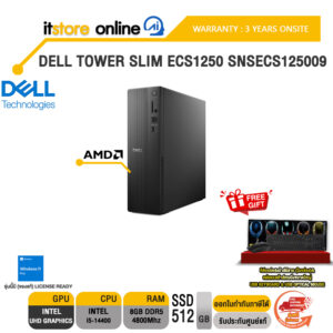 DELL TOWER SLIM ECS1250 SNSECS125009 /i5-14400 /ประกัน 3 Years Onsite/BY ITSTORE ONLINE