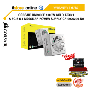 CORSAIR RM1000E 1000W GOLD ATX3.1 & PCIE 5.1 MODULAR POWER SUPPLY CP-9020294-NA /ประกัน 7 Years/ITSTORE-ONLINE