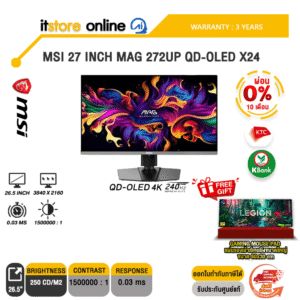 [ผ่อน 0% 10 ด.]MSI 27 INCH MAG 272UP QD-OLED X24 (QD-OLED 4K 240Hz)/ประกัน  3 Years/ITSTORE-ONLINE