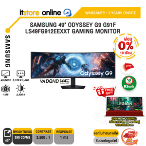 [ผ่อน 0% 10 ด.]SAMSUNG 49" ODYSSEY G9 G91F LS49FG912EEXXT GAMING MONITOR (VA DQHD 144Hz)/ประกัน 3 Years Onsite/ITSTORE-ONLINE