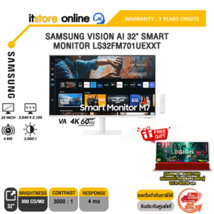 SAMSUNG VISION AI 32" SMART MONITOR LS32FM701UEXXT (VA 4K 60Hz)/ประกัน 3 Years Onsite/ITSTORE-ONLINE