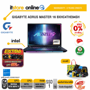 [ผ่อน 0% 10 ด.]GIGABYTE AORUS MASTER 16 BXHC4THE94SH /Ultra 9 275HX/ประกัน 3 Years Onsite/ITSTORE-ONLINE