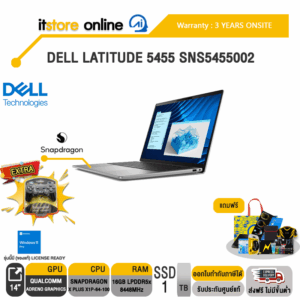 DELL LATITUDE 5455 SNS5455002/Snapdragon X Plus X1P-64-100/ประกัน 3 Years/BY ITSTORE ONLINE