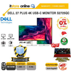 [ผ่อน 0% 10 ด.]DELL 27 PLUS 4K USB-C MONITOR S2725QC (IPS 4K/120Hz) /ประกัน 3 Years Onsite/BY ITSTORE ONLIN