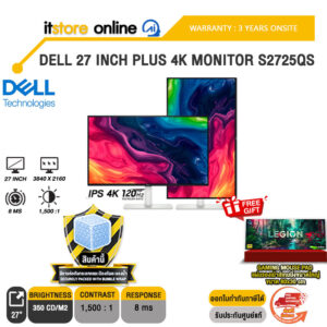 DELL 27 INCH PLUS 4K MONITOR S2725QS (IPS 4K / 120Hz)/ประกัน 3 Years Onsite/BY ITSTORE ONLINE