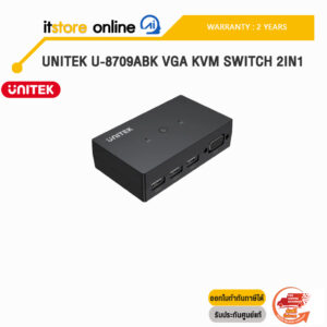 UNITEK U-8709ABK VGA KVM SWITCH 2IN1 /ประกัน 2 Years/BY ITSTORE-ONLINE