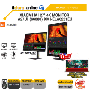XIAOMI MI 27" 4K MONITOR A27UI  (66380) XMI-ELA6221EU (IPS UHD 60Hz)/ประกัน 3 Years/ITSTORE-ONLINE