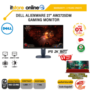 [ผ่อน 0% 10 ด.]DELL ALIENWARE 27" AW2725DM GAMING MONITOR (IPS 2K 180Hz)/ประกัน 3 Years Onsite/BY ITSTORE-ONLINE