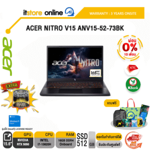 [ผ่อน 0% 10 ด.]ACER NITRO V15 ANV15-52-73BK /i7-13620H /ประกัน 3 Years Onsite/ITSTORE-ONLINE