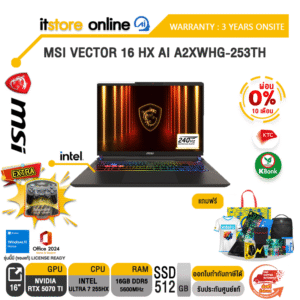 [ผ่อน 0% 10 ด.]MSI VECTOR 16 HX AI A2XWHG-253TH /Ultra 7 255HX/ประกัน 3 Years Onsite/BY ITSTORE-ONLINE