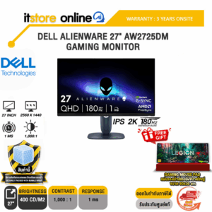 DELL ALIENWARE 27" AW2725DM GAMING MONITOR (IPS 2K 180Hz)/ประกัน 3 Years Onsite/BY ITSTORE-ONLINE