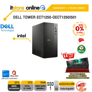 [ผ่อน 0% 10 ด.]DELL TOWER ECT1250-OECT1250I501 / i5-14400 /ประกัน 3 Years Onsite/ITSTORE-ONLINE