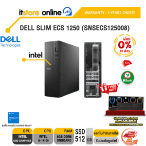 [ผ่อน 0% 10 ด.]DELL SLIM ECS 1250 (SNSECS125008) /i3-14100/ประกัน 3 Years Onsite/BY ITSTORE-ONLINE