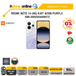 [ผ่อน 0% 6 ด.]REDMI NOTE 14 (4G) 6.67" 8/256 PURPLE XMI-6932554408572 /MediaTek Helio G99-Ultra/ประกัน 2 Years/BY ITSTORE-ONLINE