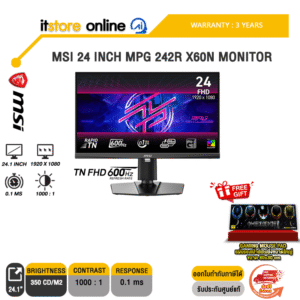 MSI 24 INCH MPG 242R X60N MONITOR (TN FHD 600Hz)/ประกัน 3 Years/ITSTORE-ONLINE