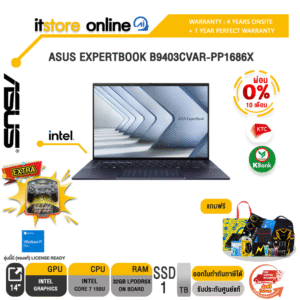[ผ่อน 0% 10 ด.]ASUS EXPERTBOOK B9403CVAR-PP1686X /Core 7 150U/ประกัน 4 Years Onsite + 1 Year Perfect Warranty/BY ITSTORE-ONLINE