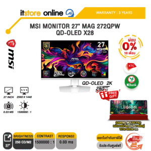 [ผ่อน 0% 10 ด.]MSI MONITOR 27" MAG 272QPW QD-OLED X28 (QD-OLED 2K 280Hz)/ประกัน 3 Years/BY ITSTORE-ONLINE